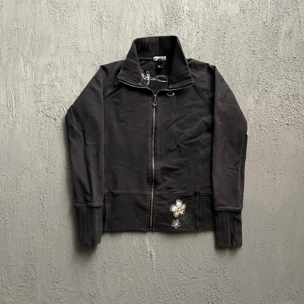 Vintage  Oakley Flower Full Zip sweatshirt Women Medium Black 2000s